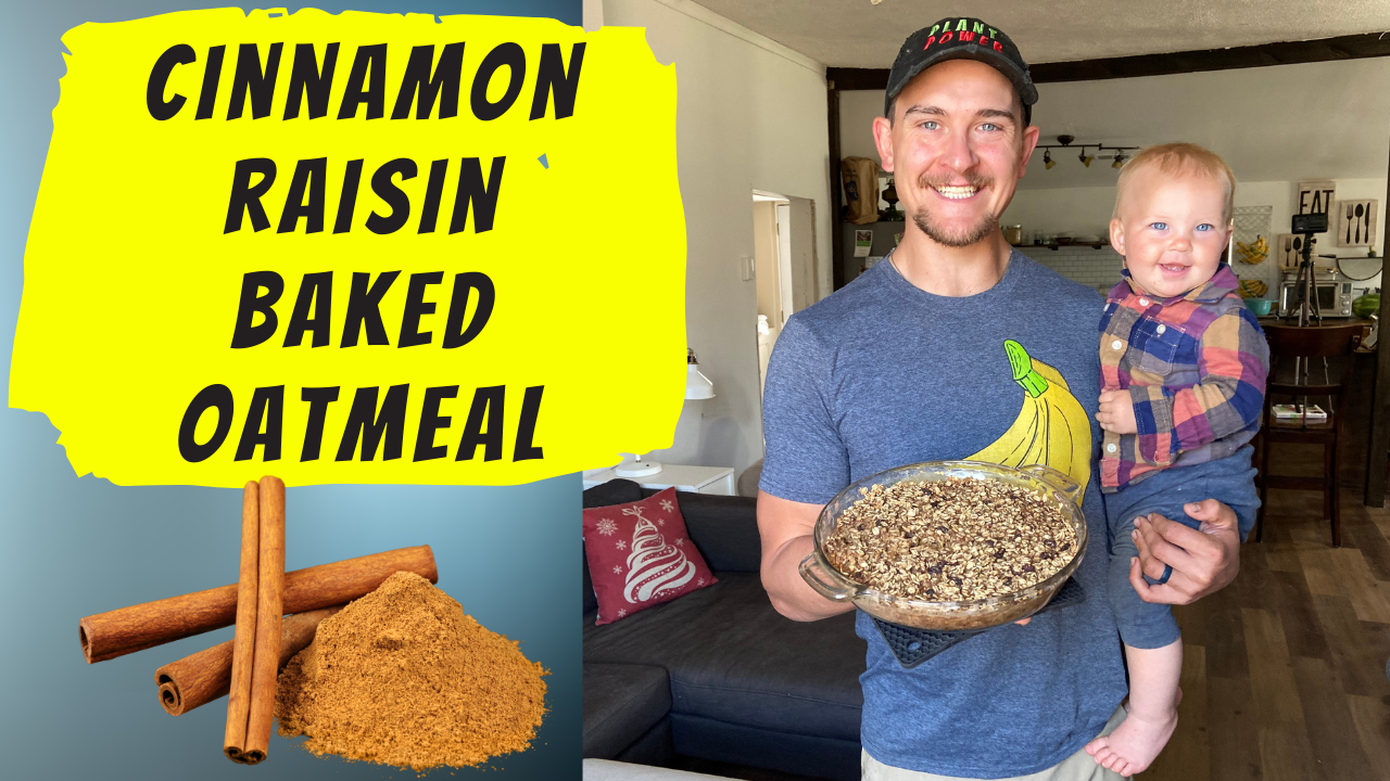 Cinnamon Raisin Baked Oatmeal [vegan, oil-free, wfpb]
